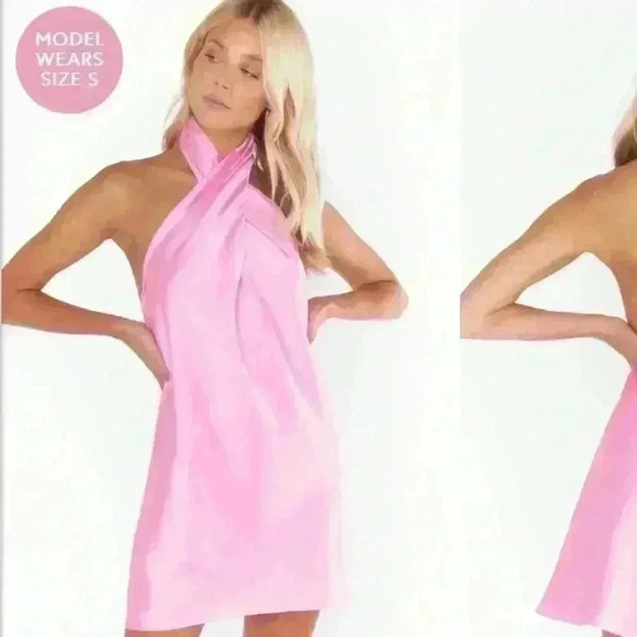 Show Me Your Mumu Jasmine Halter Mini In Pink Size M - Picture 3 of 13